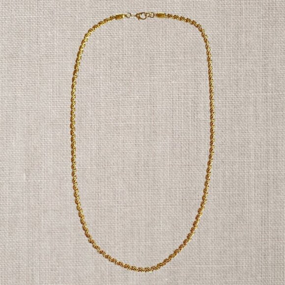 Monet Gold Tone Rope Twist Chian Choker Necklace 17.5"​​​​​​​​ - Picture 5 of 9